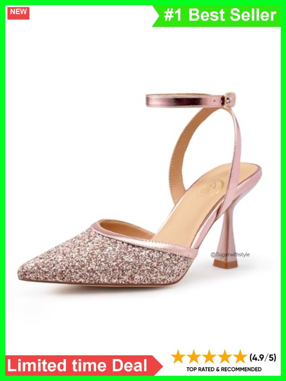 Slingback Pointed Toe Stiletto Heels Faux Leather Pumps